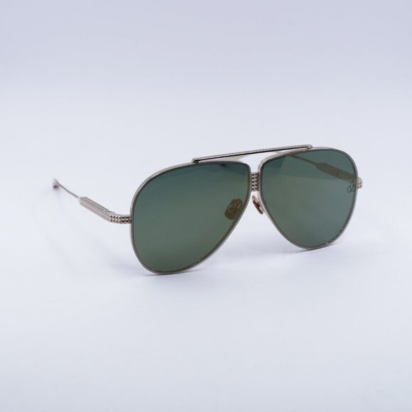 Valentino XVI VLS-100B Sunglasses Gold Aviator Frame, Green Lenses